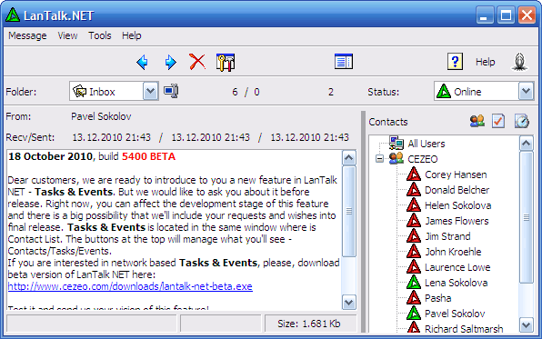 Click for download Network alert service