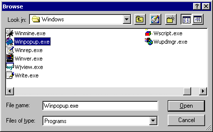 select winpopup.exe